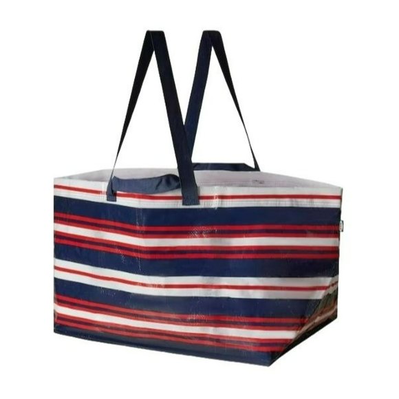 IKEA Patriotic Shopping Bags Tote Set of 2 Large Knorrala 19 Gallons JJ2107 - Picture 1 of 3